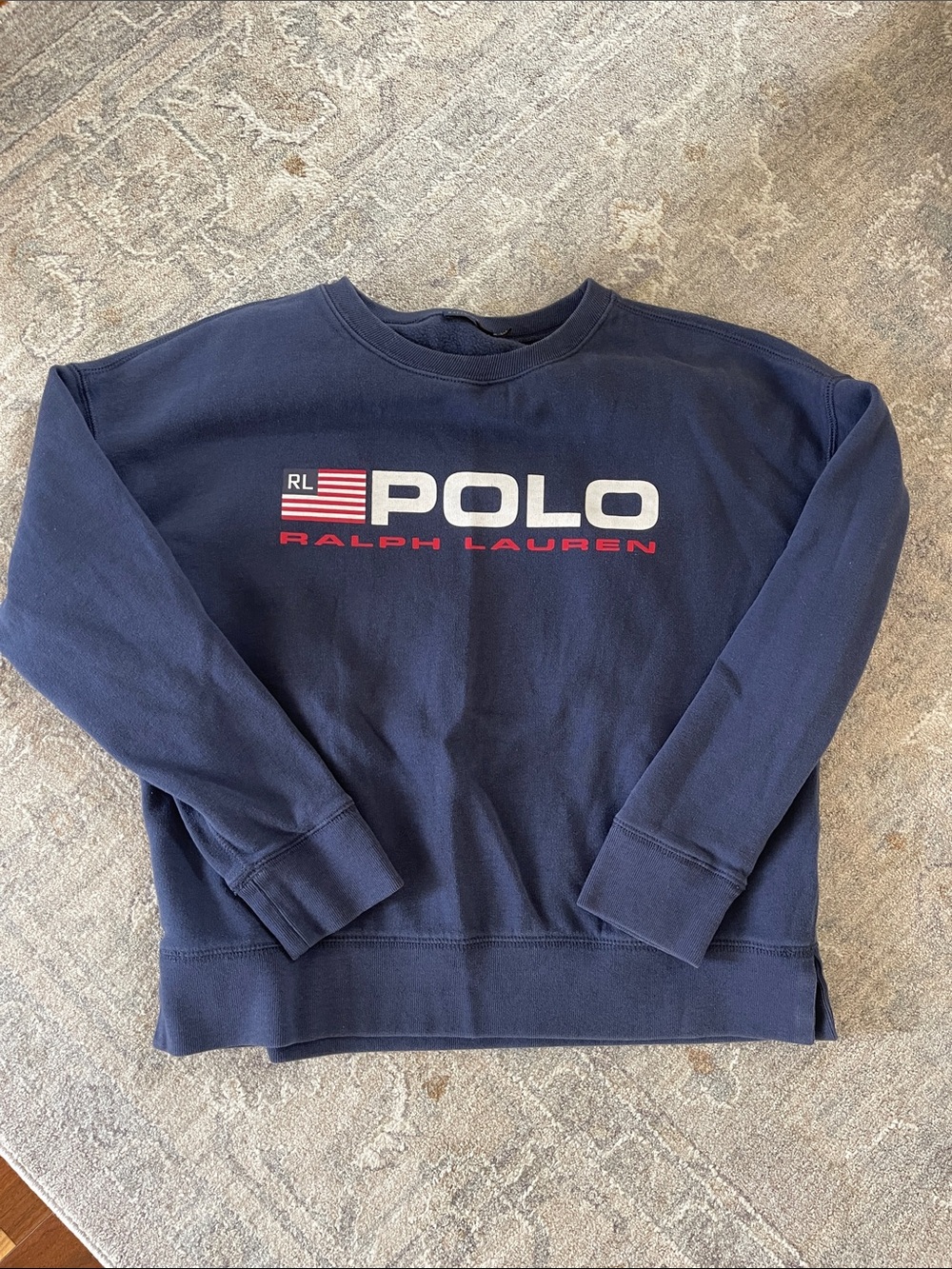 Polo by Ralph Lauren Navy Crewneck with Red & White Logo